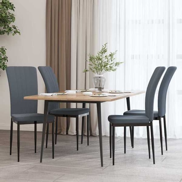Maison Exclusive - Matstolar set om 4 Mörkgrå Sammet Mörkgrå
