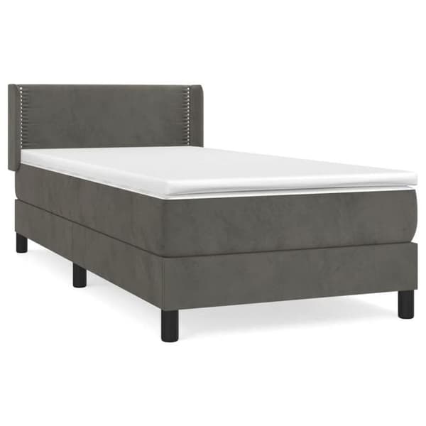 Maison Exclusive - Vaatimaton sänky ja tummanharmaa patja 90x190 cm sametti
