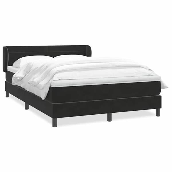 Maison Exclusive - Sängyn lattiapuut, musta patja 160x210 cm sametti