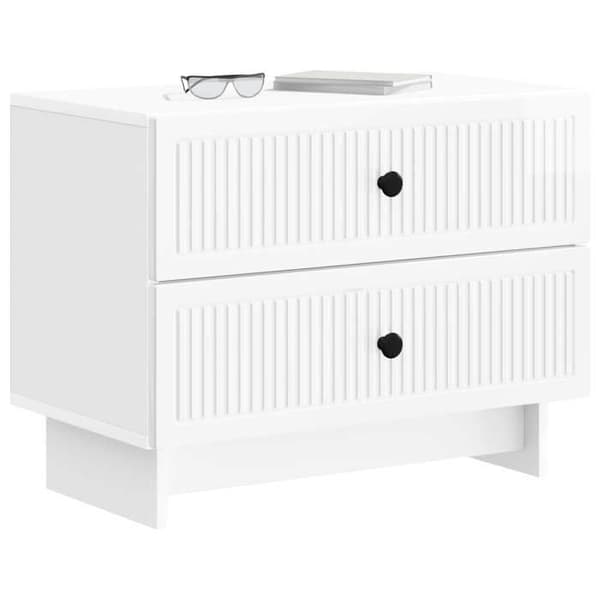 Maison Exclusive - Hvid glans natbord 62 x 34,5 x 47,5 cm