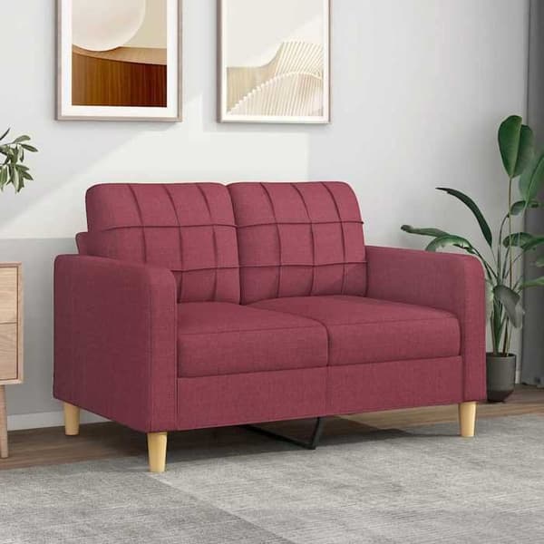 Maison Exclusive - 2-sitssoffa Röd vinröd 120 cm Tyg