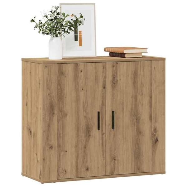 Maison Exclusive - Buffet i egetræ, håndlavet 80x33x70 cm, ingeniørtræ