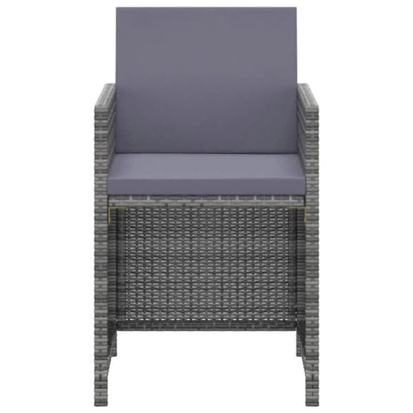 Ensemble bord och stolar - EXKLUSIV HEM - Flätad resin - Grå - 3 delar - Stålram Grå