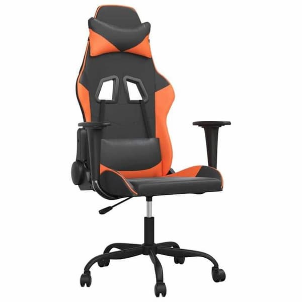 Maison Exclusive - Spilstol i sort og orange kunstlæder