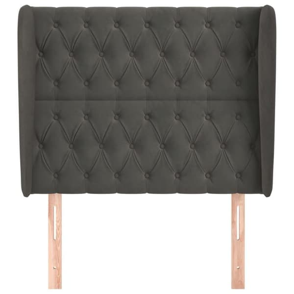Maison Exclusive - Päätylevy korvilla Tummanharmaa 93x23x118/128 cm Sametti Mörkgrå