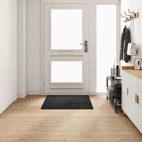 Gulvtæppe - EKSKLUSIV HUS - 100 x 100 cm - Sort - Polypropylen - Skridsikker Svart