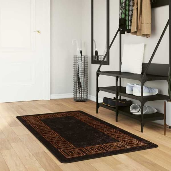 Maison Exclusive - Marsan musta matto 80 x 200 cm polyesteriä ja PVC:tä