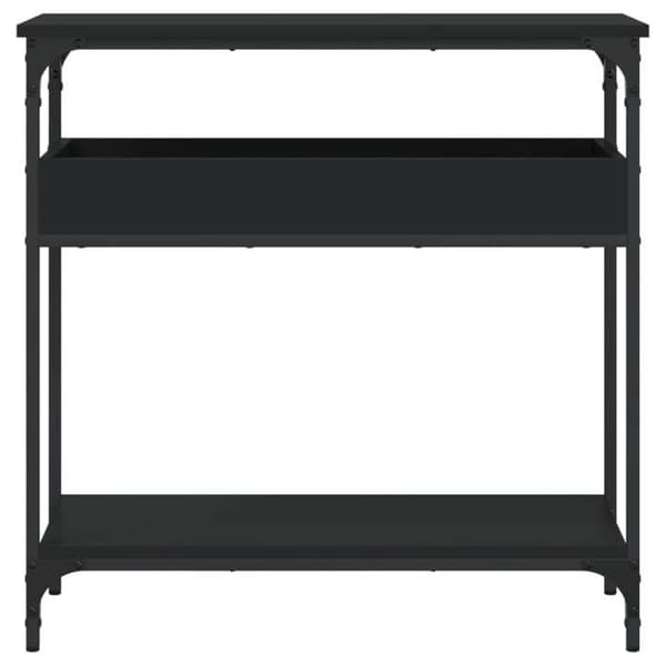 Maison Exclusive - Konsolbord med hylde sort 75x29x75 cm ingeniørtræ