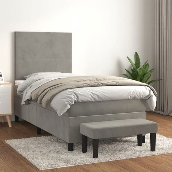 Maison Exclusive - Sängyn lamellipohja ja Harmaa 80x200 cm Sametti