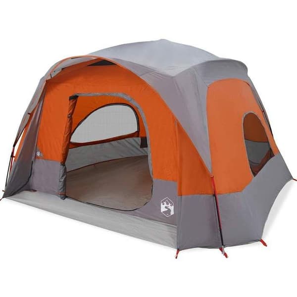 Maison Exclusive - Perheelle tarkoitettu 6 hengen teltta, harmaa-oranssi, vedenpitävä