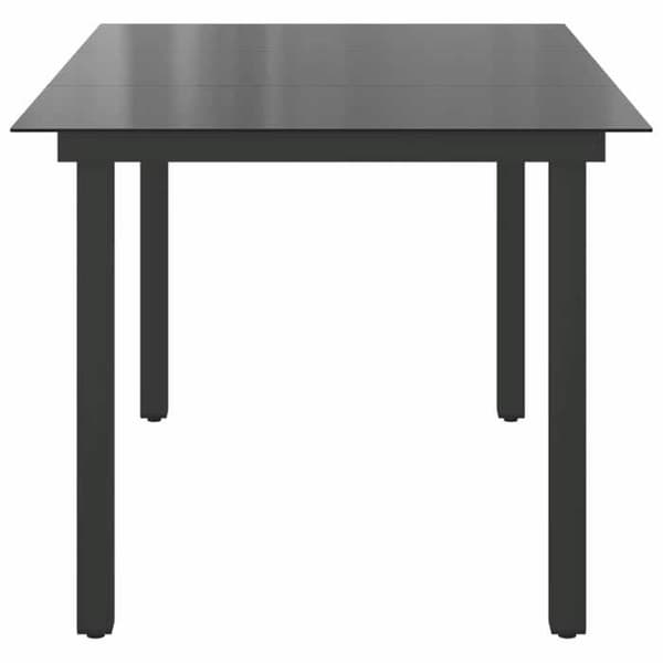 Havemøbel - EKSKLUSIV HUS - 150x90x74 cm - Aluminium - Glasbordplade - Sort Svart