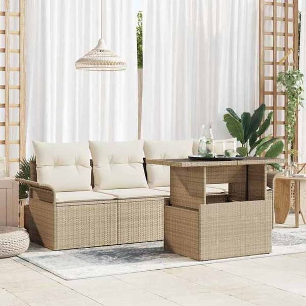 Maison Exclusive - 5 osan beige puutarhakalustesarja beige
