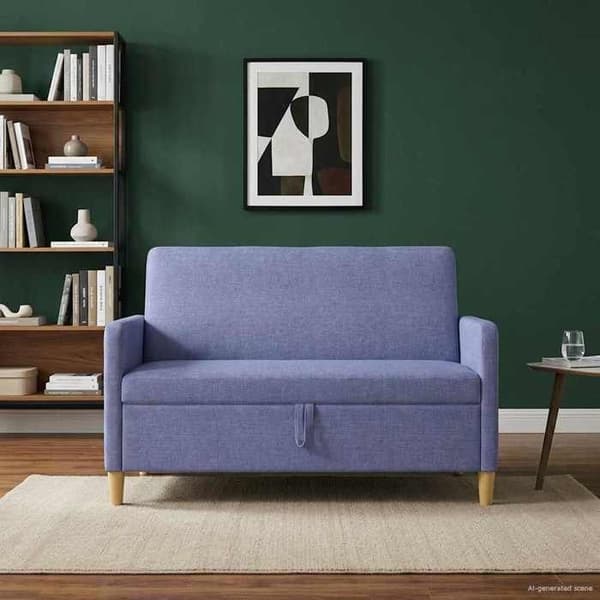 Maison Exclusive - Sofa med opbevaring Blå denim 122 x 78 x 87 cm Polyester
