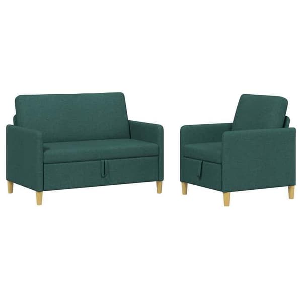 Maison Exclusive - Sofa med opbevaring 2 stk Mørkegrøn Polyester