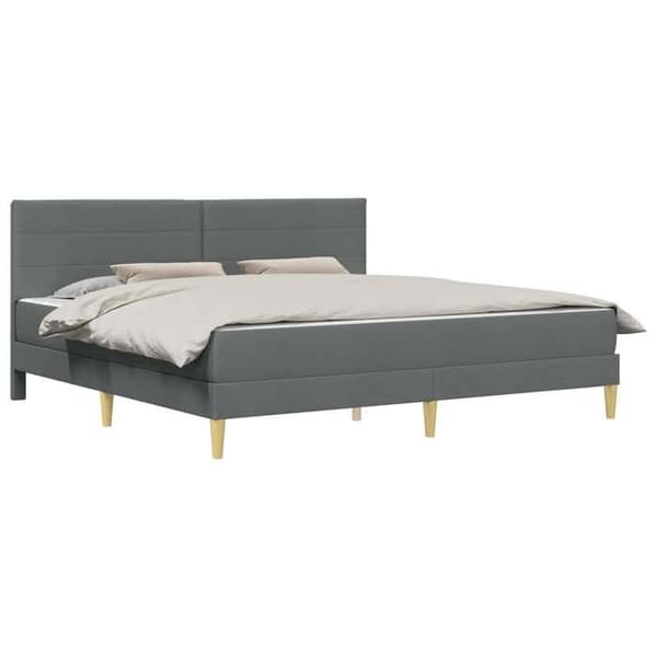 Maison Exclusive - Sängram med madrass Mörkgrå 180 x 200 cm tyg Mörkgrå