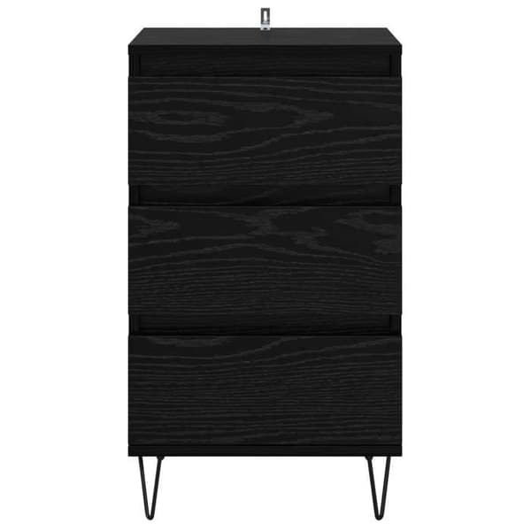 Maison Exclusive - Buffet Sort egetræ 40 x 35 x 70 cm Ingeniørtræ og jern svart ek