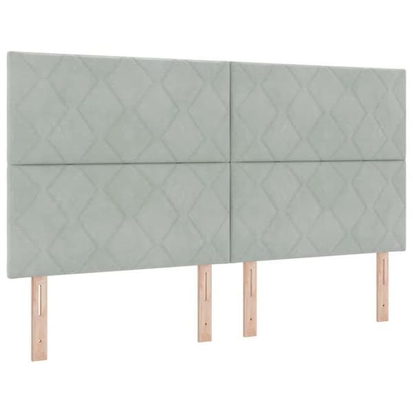 Maison Exclusive - LED-huvudgavel Ljusgrå 180 cm Sammet