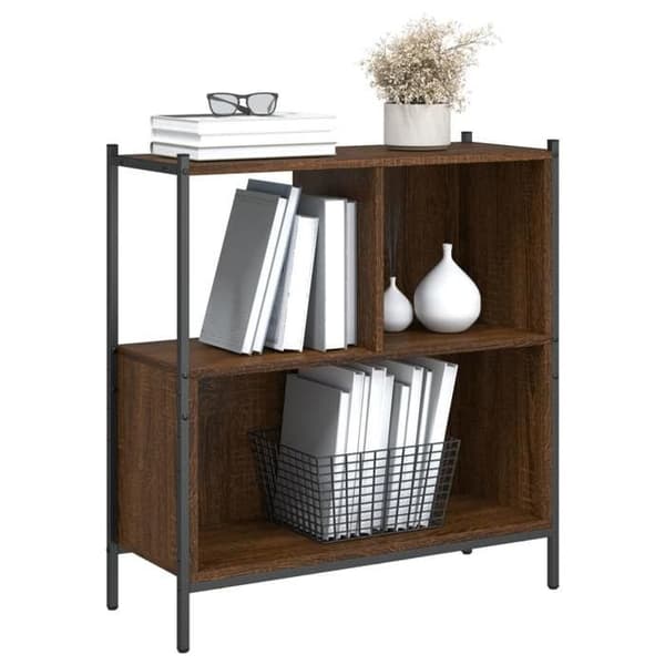 Maison Exclusive - Bibliotek i brunt egetræ 72x28x77,5 cm ingeniørtræ