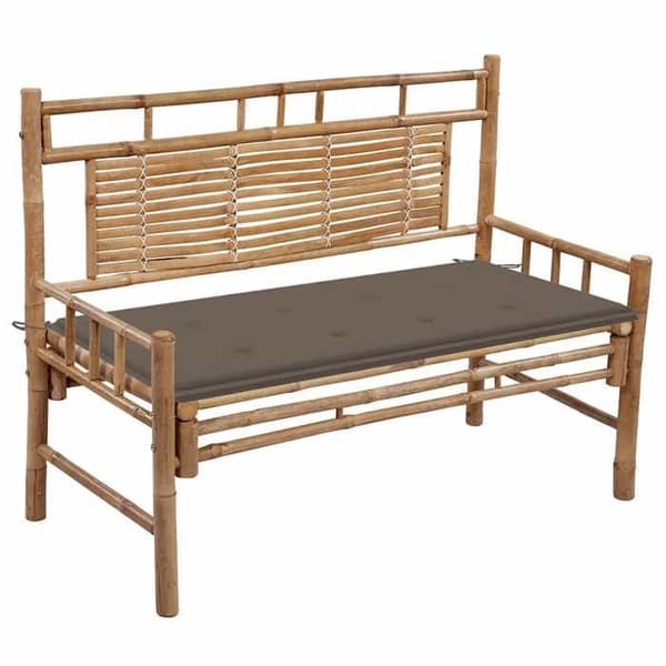 Maison Exclusive - Bænk til haven med pude 120 cm Bambus