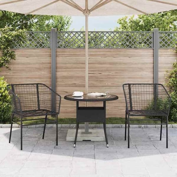Maison Exclusive - Trädgårdsstolar set om 2 Svart flätad resin