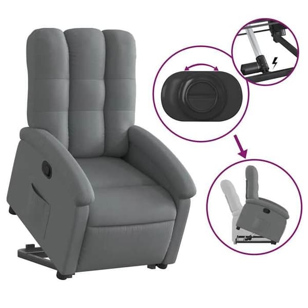 Maison Exclusive - Grått tyg reclinerfåtölj mörkgrå