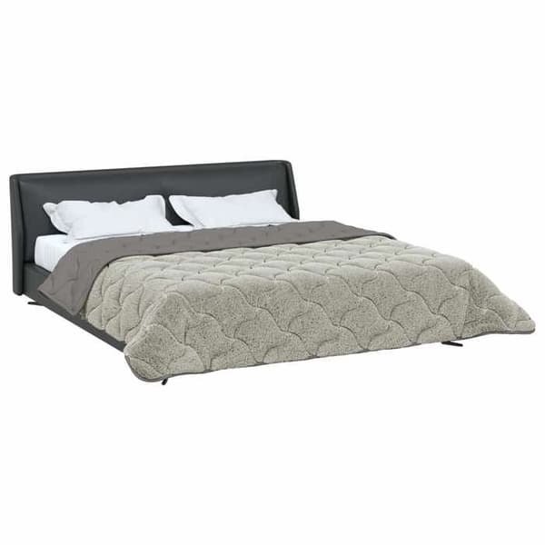"Couette - EXKLUSIVT HEM - Vadderad - Ljusgrå - 200 x 220 cm - Vändbar mikrofiber/polar" Ljusgrått