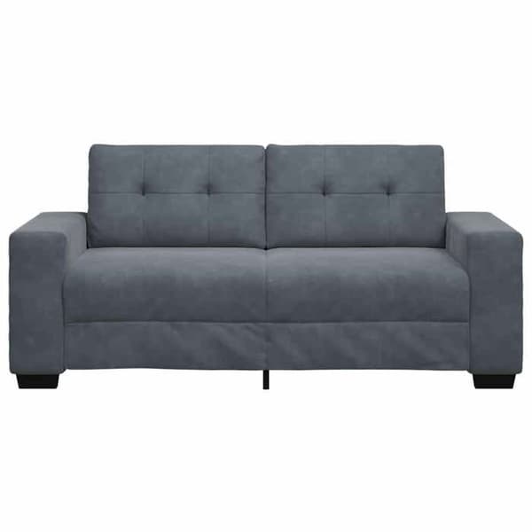 Sofa - EKSKLUSIV HUS - Sofa - Mørkegrå - Velour - 2 pladser (180x77x82 cm) mörkgrå