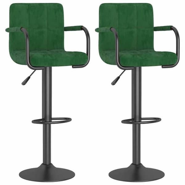 Maison Exclusive - Barstolar set om 2 mörkgrön sammet