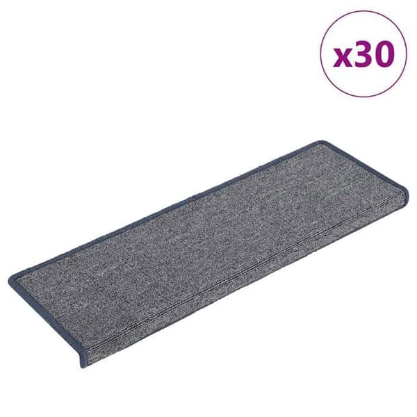 Maison Exclusive - Trappmatta 30 delar 65 x 21 x 4 cm Ljusgrå och blå Rektangulär kant