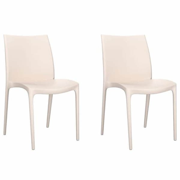 Maison Exclusive - Trädgårdsstolar set om 2 krämfärgade 50x46x80 cm polypropen