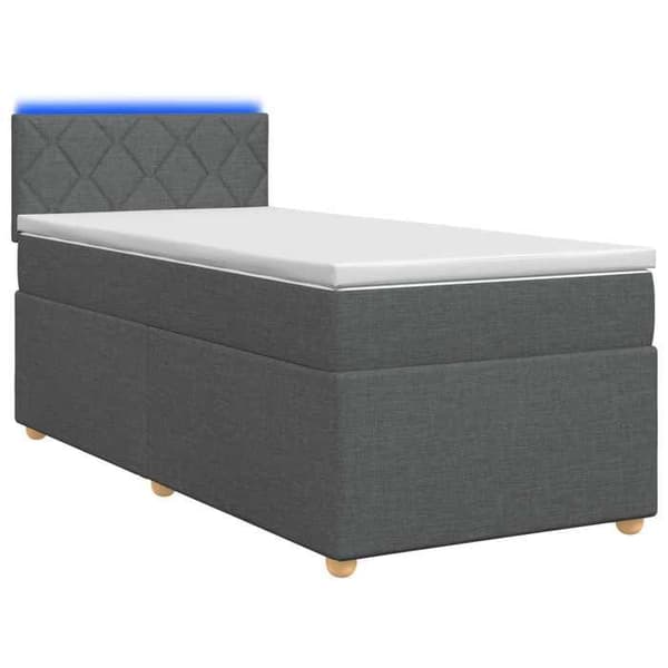 Ljus sängbotten - MAISON EXCLUSIVE - 100 x 200 cm - Mörkgrå - Tyg - LED USB Mörkgrå