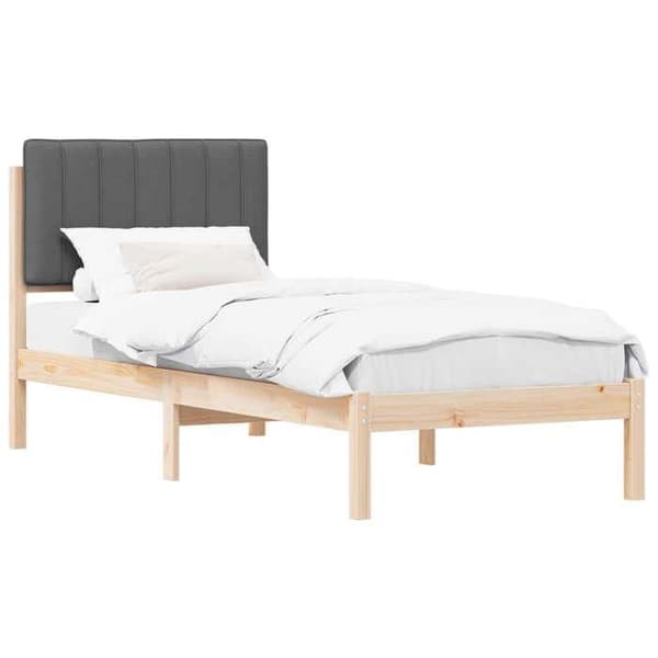 Maison Exclusive - Sänkyrunko pehmustetulla päädyllä Tummanharmaa 75 x 190 cm Mörkgrå
