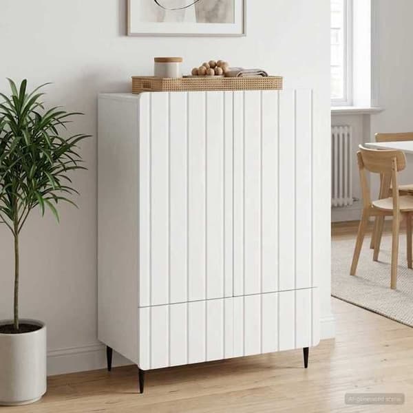 Maison Exclusive - Buffé Vit 66 x 34,5 x 97 cm Ingenjörsträ