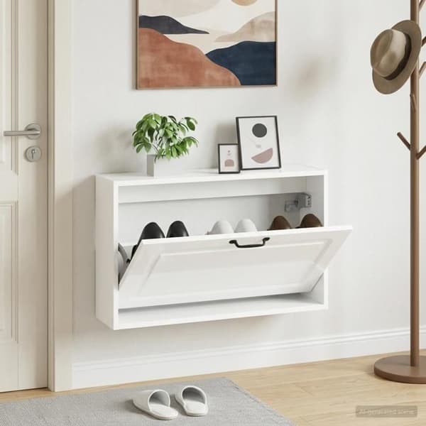 Entréemøbel - EKSKLUSIV HUS - UTRECHT - 71x17x43 cm - Hvid - Vendbare døre