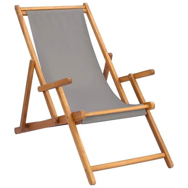 Maison Exclusive - Strandstol Ljusgrå Massivt teakträ