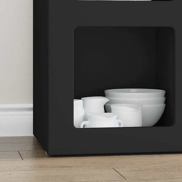 Buffet - EKSKLUSIVT HUS - ELST - Sort - 59 x 35 x 80,5 cm - Holdbart ingeniørtræ Svart