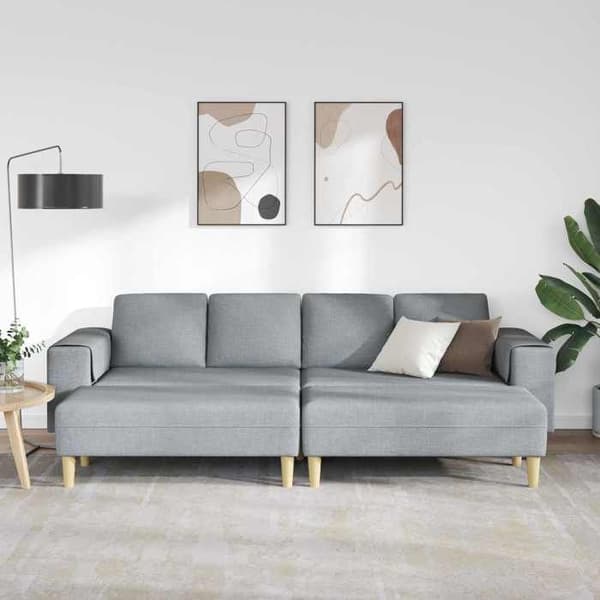 Soffa 3 platser - EXKLUSIV HEM - Modern - Ljusgrå - Andningsbart polyester - Skumfyllning mot nedfall Ljusgrått