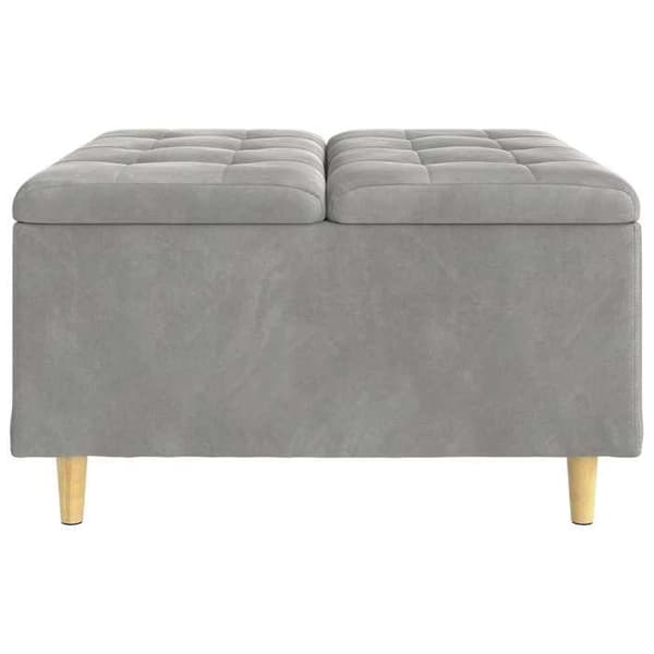 Maison Exclusive - Ottoman med förvaring Ljusgrå 80 x 80 x 45 cm Sammet