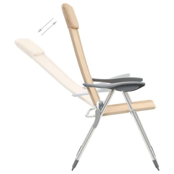 Maison Exclusive - Fällbara campingstolar set om 4 Creme Aluminium