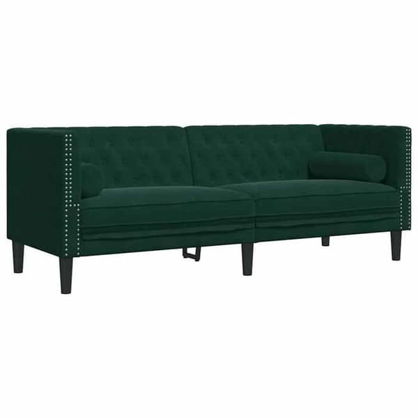 Maison Exclusive - Chesterfield sofa sæt med 3 dele og puder i mørkegrøn