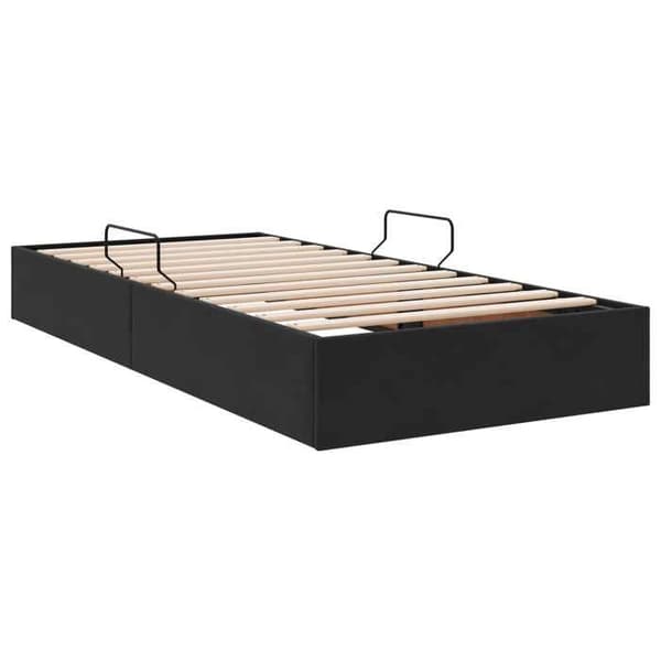 Lys ottoman - MAISON EXCLUSIVE - 90 x 190 cm - Sort - Velour - Hydraulisk opbevaring Svart
