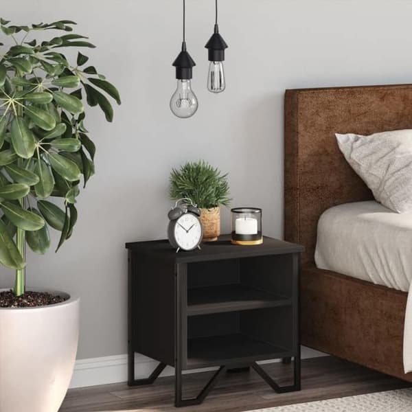 Maison Exclusive - Natbord Sort 40 x 30 x 40 cm Agglomereret