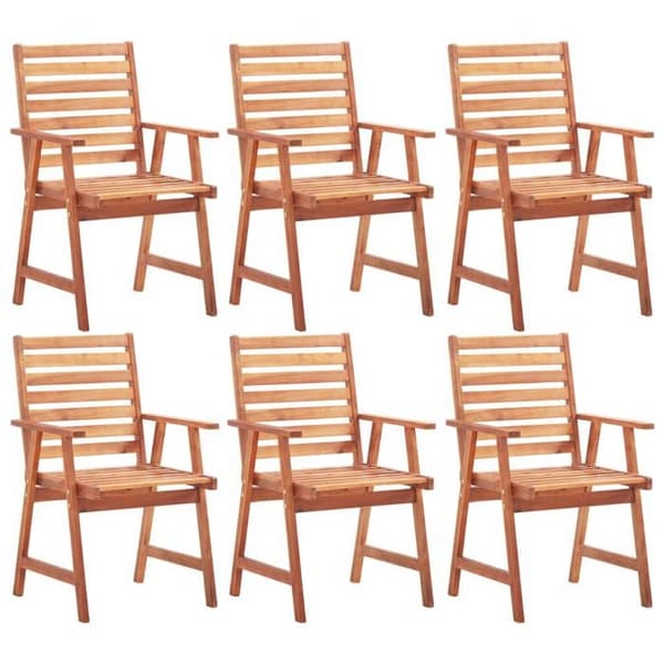 Maison Exclusive - Utomhusmatstolar set om 6 i massivt akacia