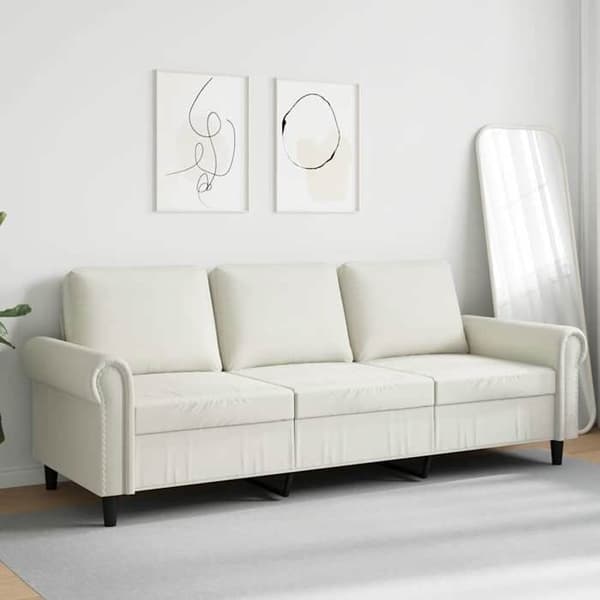 Maison Exclusive - 3-paikkainen sohva, kerma 180 cm sametti