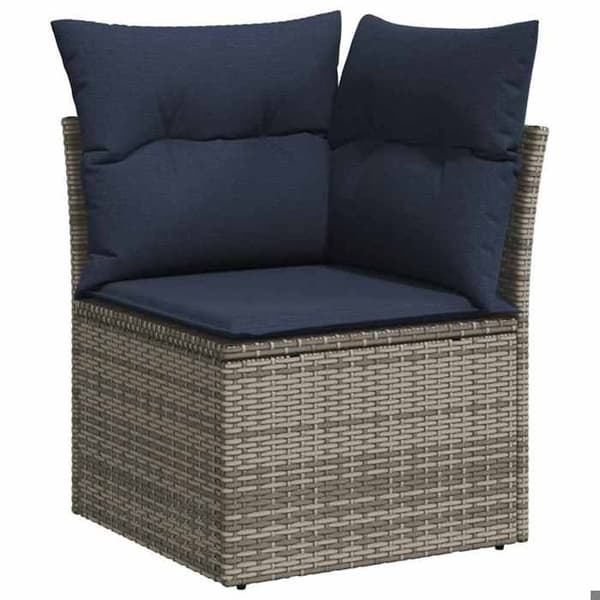 Havemøbler - EKSKLUSIVT HUS - Modulerbart - 7 dele - Grå PE rattan - Justerbart bord Grå
