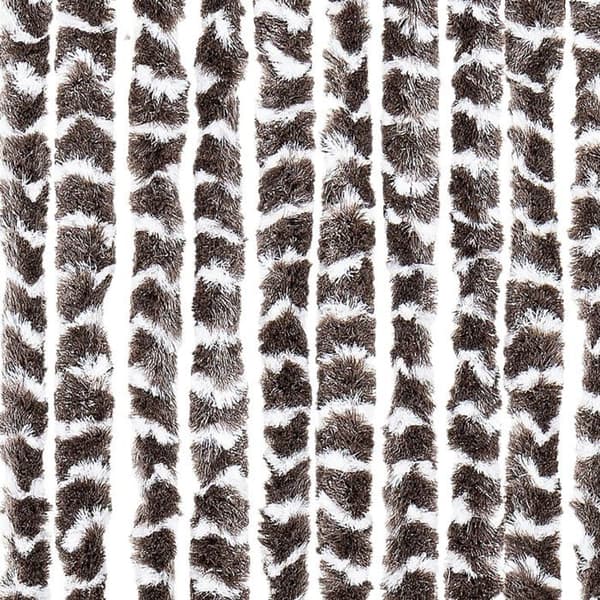 Maison Exclusive - Brun og hvid fluegardin 90x200 cm chenille