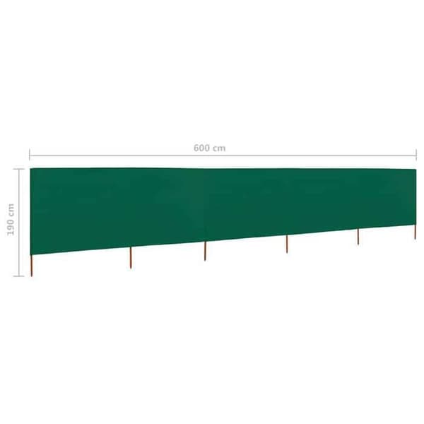 Maison Exclusive - Skärm 5 paneler Tyg 600 x 160 cm Grön