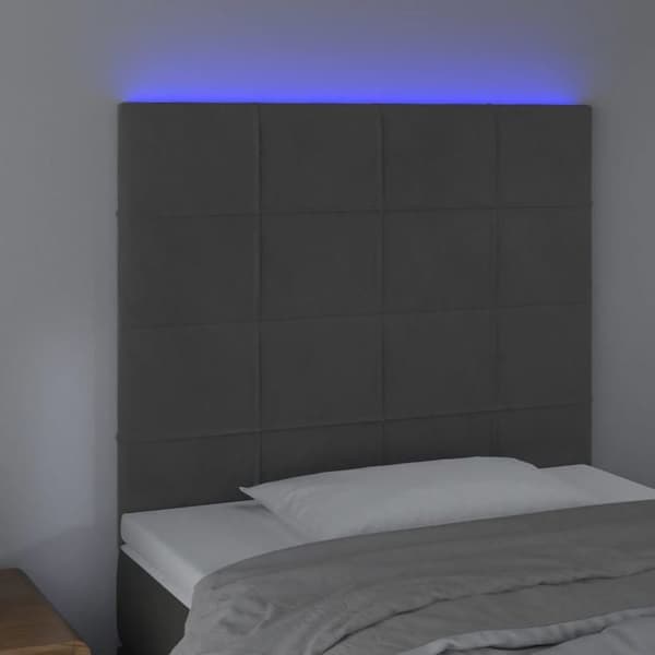 Maison Exclusive - LED-päätyharso Tummanharmaa 80x5x118/128 cm Sametti Mörkgrå