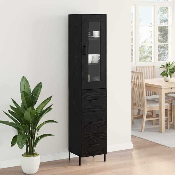 Dressoar / Buffé - MAISON EXCLUSIVE - Standardmodell - Träpaneler - Svart - Metallben