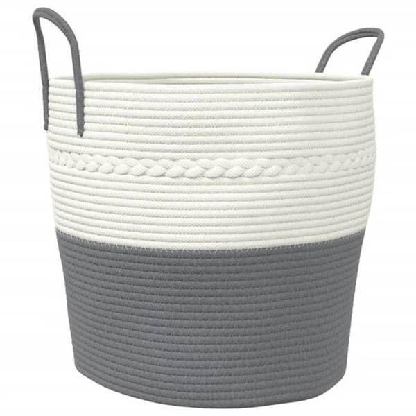 Maison Exclusive - Förvaringskorg grå och vit Ø43x38 cm bomull grått och vitt